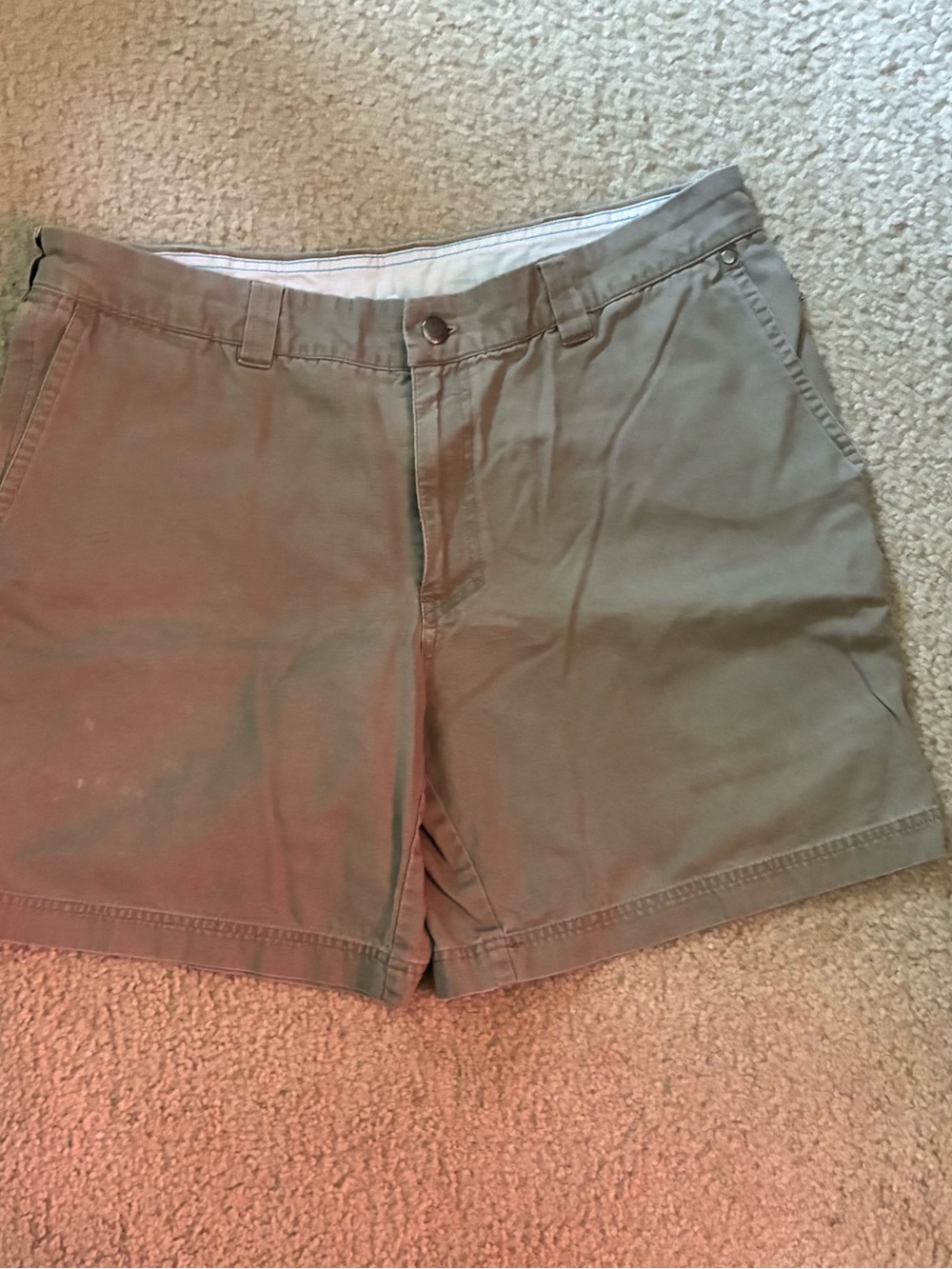 Columbia Olive Green Casual Shorts with Button Waist
